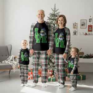 Seattle LOVE Hawk Graphic Plaid Pajama Set Blue and Green Game Day Sports Fan TS02 Christmas Plaid Print Your Wear