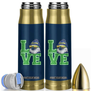 Seattle LOVE Hawk Graphic Bullet Tumbler Blue and Green Game Day Sports Fan TS02 Navy Print Your Wear