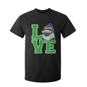 Seattle LOVE Hawk Graphic T Shirt For Kid Blue and Green Game Day Sports Fan TS02 Black Print Your Wear