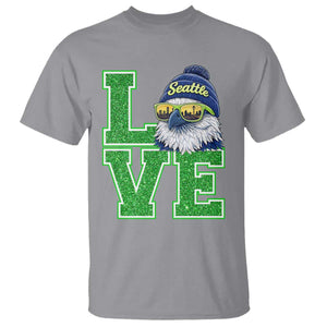 Seattle LOVE Hawk Graphic T Shirt Blue and Green Game Day Sports Fan TS02 Sport Gray Print Your Wear