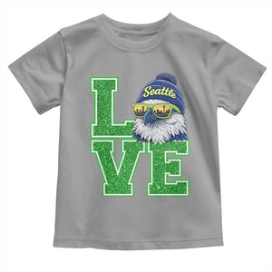 Seattle LOVE Hawk Graphic Toddler T Shirt Blue and Green Game Day Sports Fan TS02 Sport Gray Print Your Wear