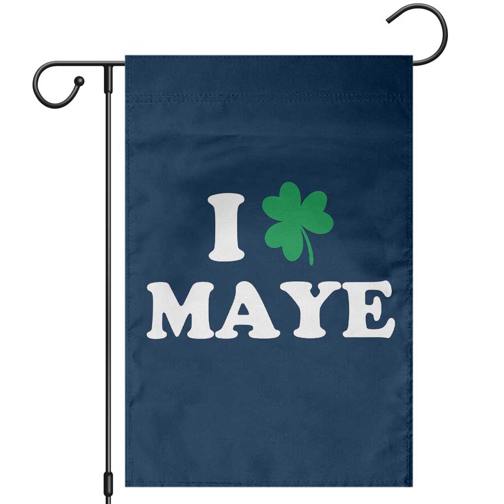 I Shamrock Maye Garden Flag St. Patrick’s Day Sports Fan Irish Twist TS02 Navy Print Your Wear