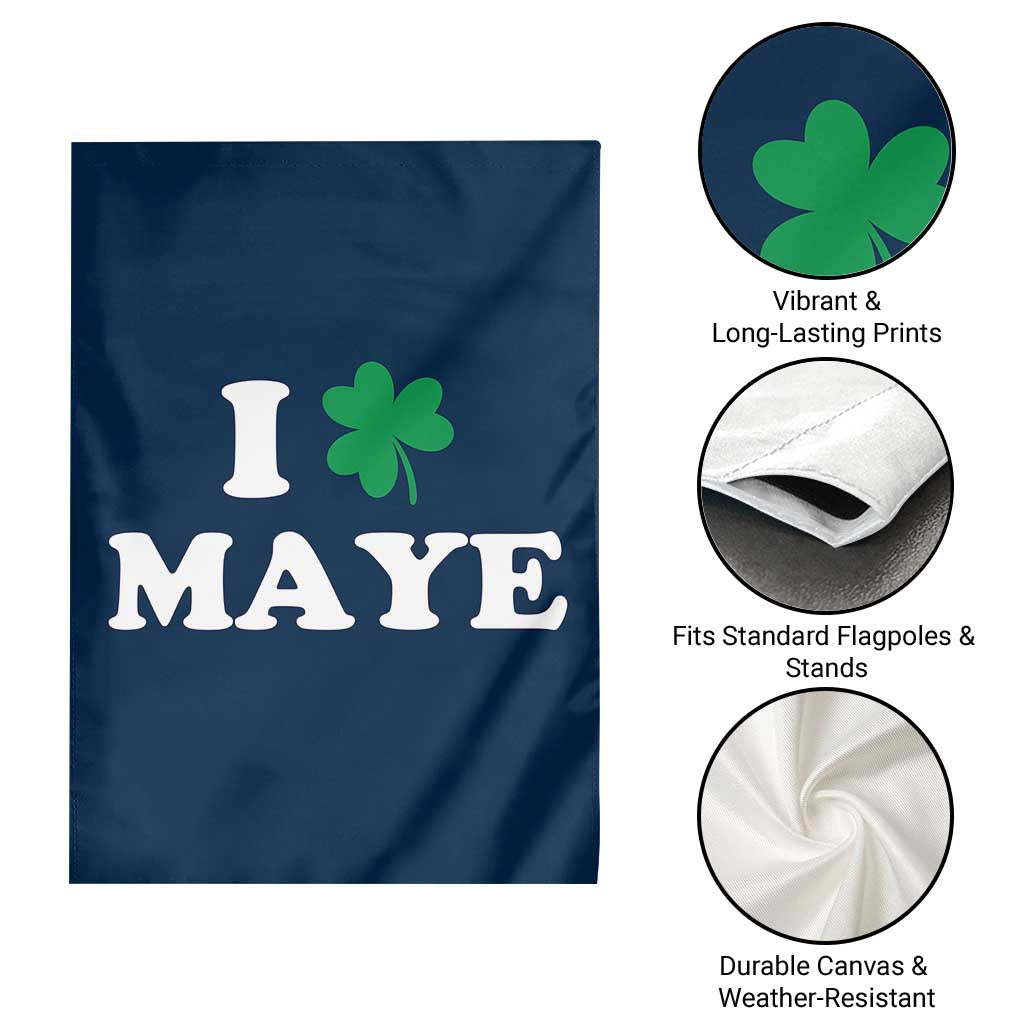 I Shamrock Maye Garden Flag St. Patrick’s Day Sports Fan Irish Twist TS02 Print Your Wear