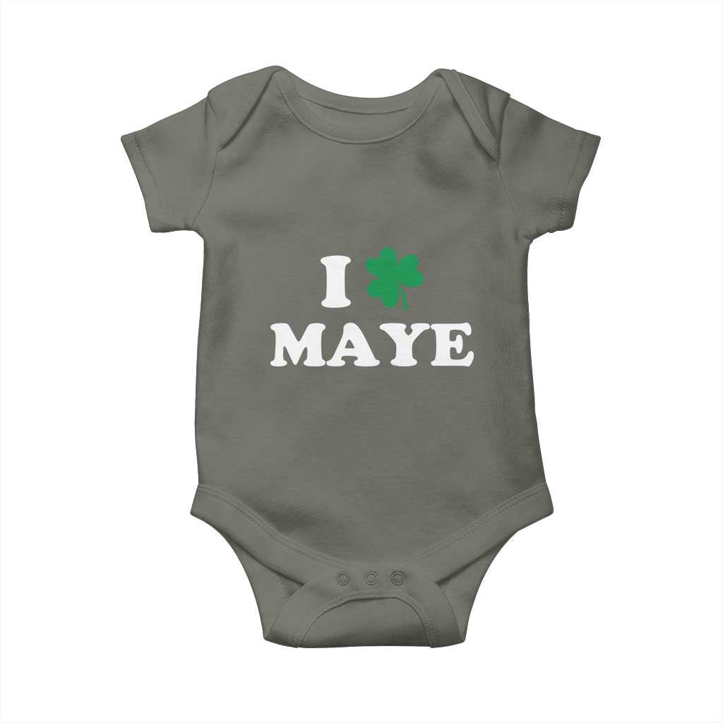 I Shamrock Maye Baby Onesie St. Patrick’s Day Sports Fan Irish Twist TS02 Military Green Print Your Wear