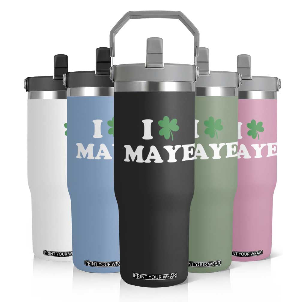 I Shamrock Maye Flip Straw Tumbler St. Patrick’s Day Sports Fan Irish Twist TS02 Print Your Wear