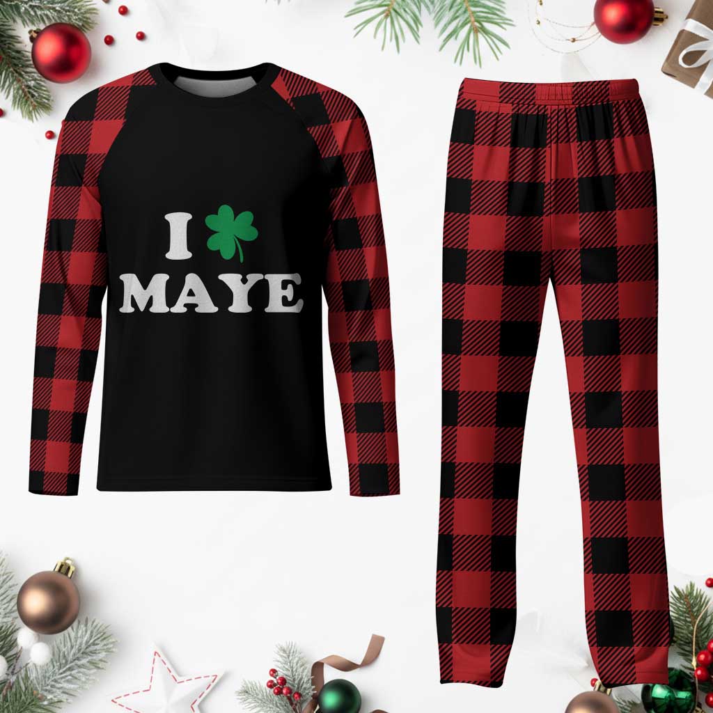 I Shamrock Maye Plaid Pajama Set St. Patrick’s Day Sports Fan Irish Twist TS02 Buffalo Plaid Print Your Wear