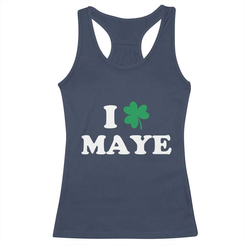 I Shamrock Maye Racerback Tank Top St. Patrick’s Day Sports Fan Irish Twist TS02 Navy Print Your Wear