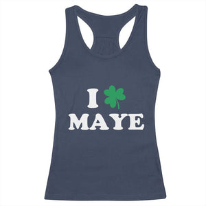 I Shamrock Maye Racerback Tank Top St. Patrick’s Day Sports Fan Irish Twist TS02 Navy Print Your Wear