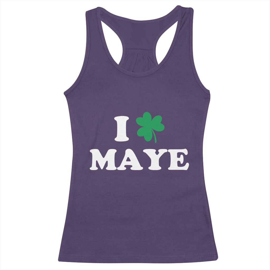 I Shamrock Maye Racerback Tank Top St. Patrick’s Day Sports Fan Irish Twist TS02 Purple Print Your Wear