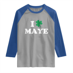 I Shamrock Maye Raglan Shirt St. Patrick’s Day Sports Fan Irish Twist TS02 Sport Gray Royal Print Your Wear