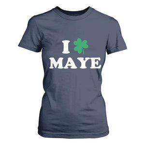 I Shamrock Maye T Shirt For Women St. Patrick’s Day Sports Fan Irish Twist TS02 Navy Print Your Wear