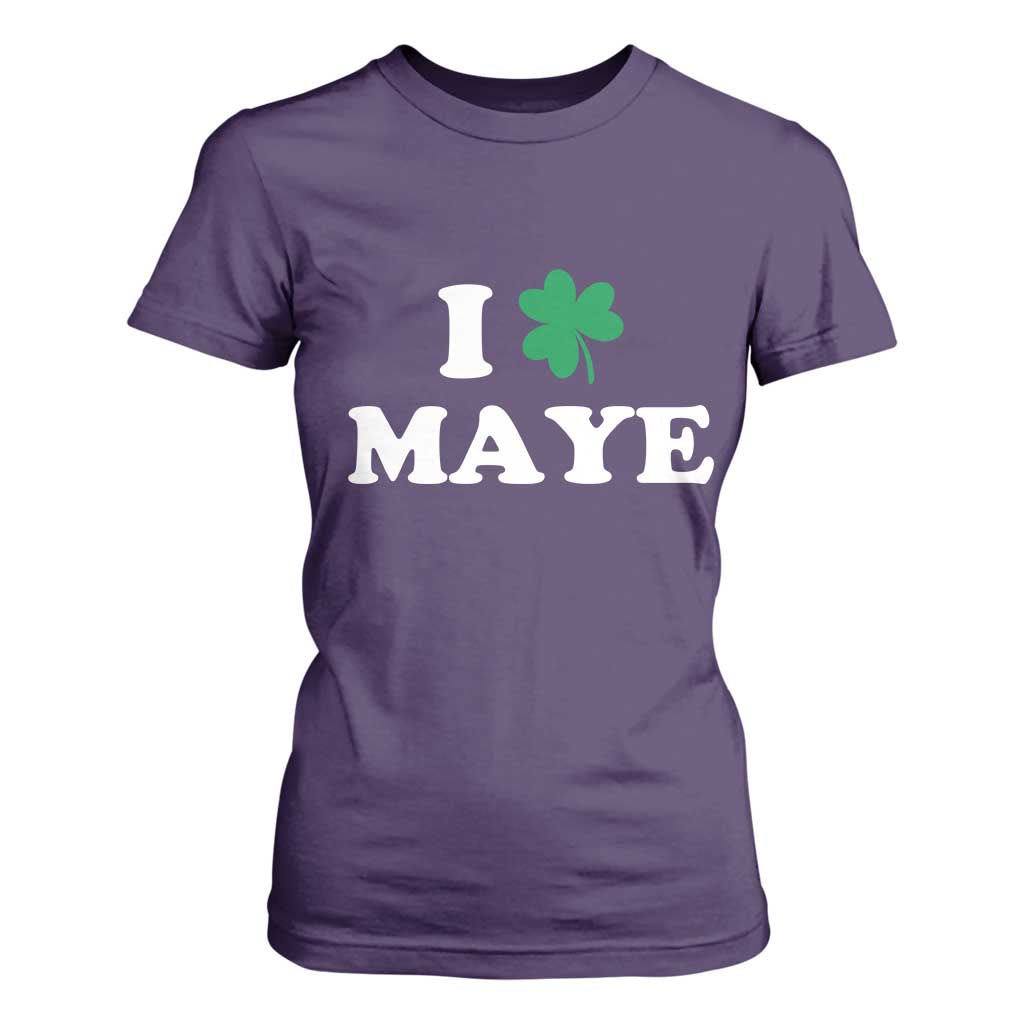 I Shamrock Maye T Shirt For Women St. Patrick’s Day Sports Fan Irish Twist TS02 Purple Print Your Wear