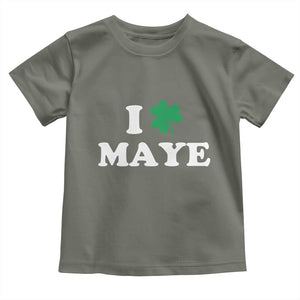 I Shamrock Maye Toddler T Shirt St. Patrick’s Day Sports Fan Irish Twist TS02 Military Green Print Your Wear