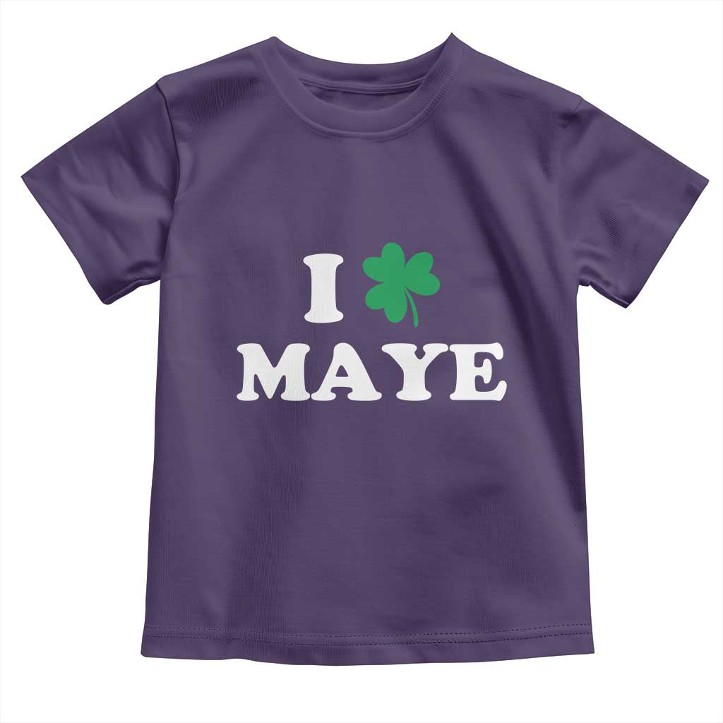 I Shamrock Maye Toddler T Shirt St. Patrick’s Day Sports Fan Irish Twist TS02 Purple Print Your Wear