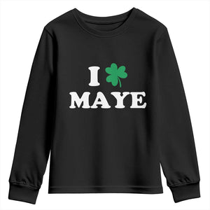 I Shamrock Maye Youth Sweatshirt St. Patrick’s Day Sports Fan Irish Twist TS02 Black Print Your Wear