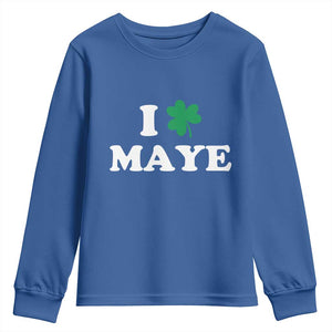 I Shamrock Maye Youth Sweatshirt St. Patrick’s Day Sports Fan Irish Twist TS02 Royal Blue Print Your Wear