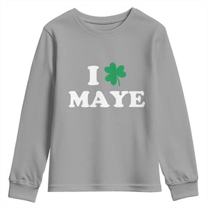 I Shamrock Maye Youth Sweatshirt St. Patrick’s Day Sports Fan Irish Twist TS02 Sport Gray Print Your Wear