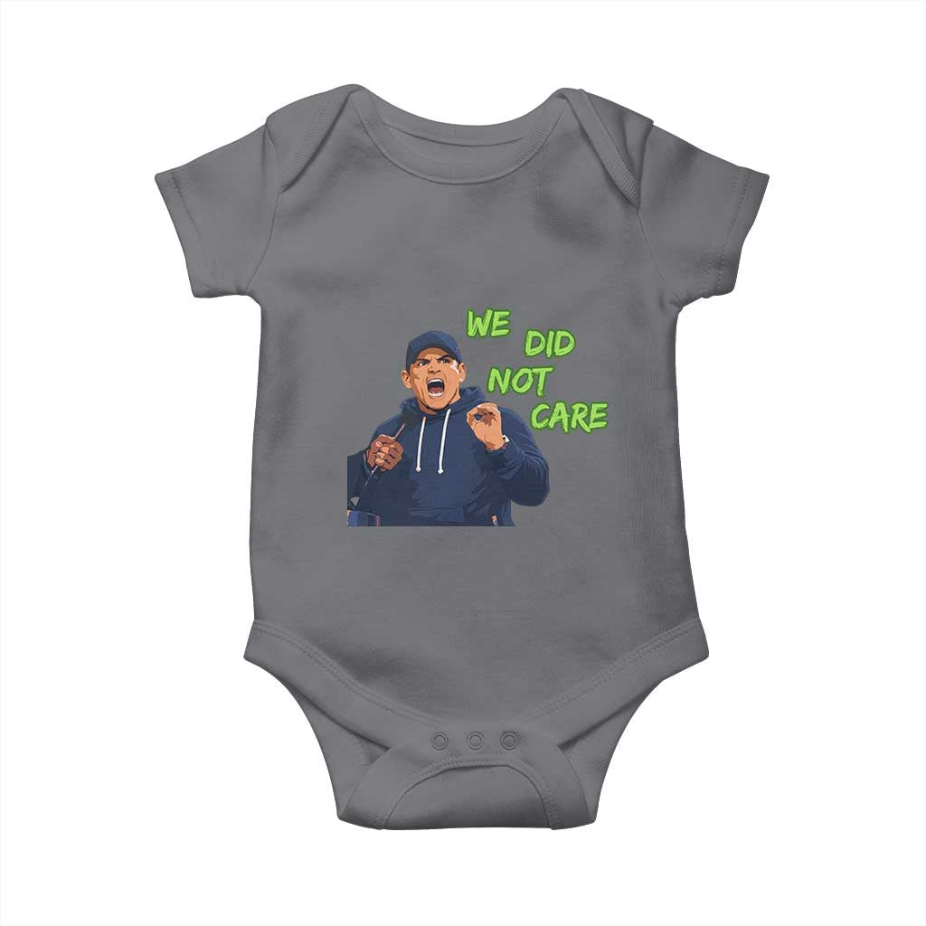 We Did Not Care Funny Hype Coach Baby Onesie Blunt Post-Game Comment TS02 Charcoal Print Your Wear