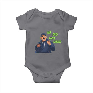 We Did Not Care Funny Hype Coach Baby Onesie Blunt Post-Game Comment TS02 Charcoal Print Your Wear