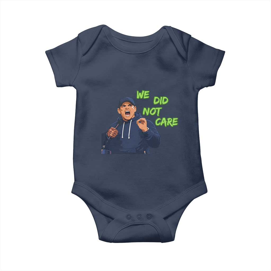 We Did Not Care Funny Hype Coach Baby Onesie Blunt Post-Game Comment TS02 Navy Print Your Wear