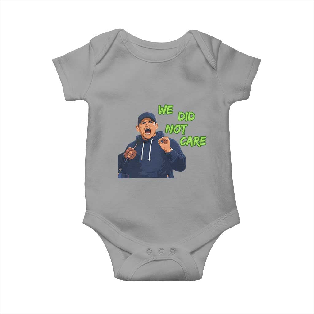 We Did Not Care Funny Hype Coach Baby Onesie Blunt Post-Game Comment TS02 Sport Gray Print Your Wear