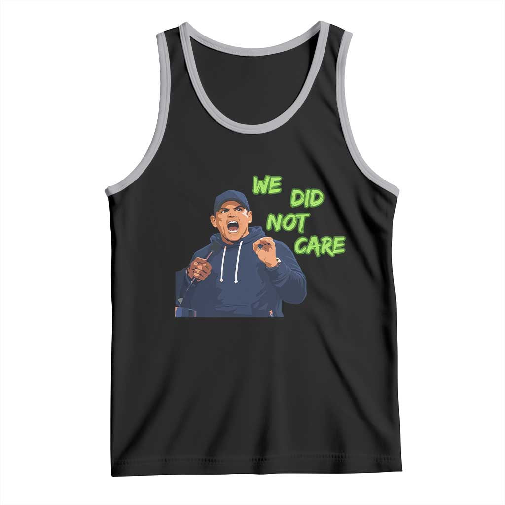 We Did Not Care Funny Hype Coach Tank Top Blunt Post-Game Comment TS02 Black Athletic Heather Print Your Wear