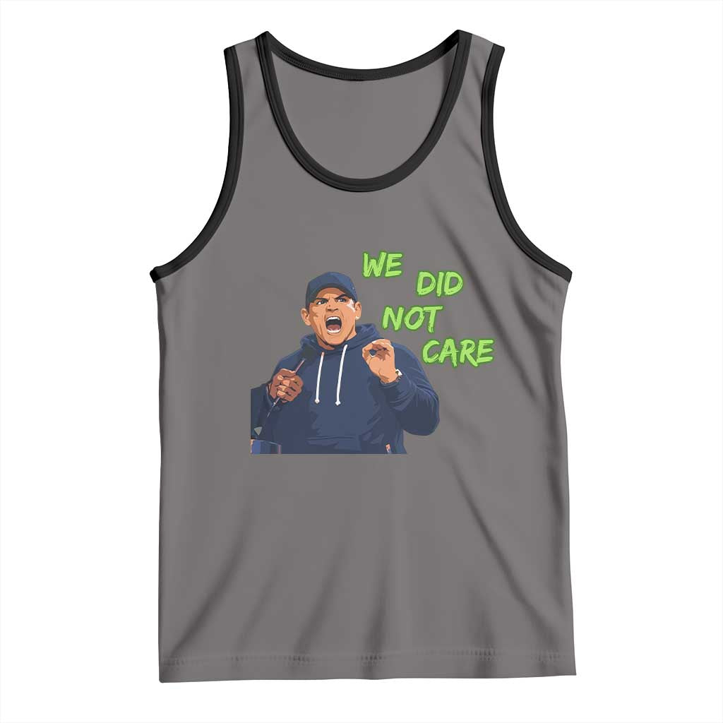We Did Not Care Funny Hype Coach Tank Top Blunt Post-Game Comment TS02 Deep Heather Black Print Your Wear