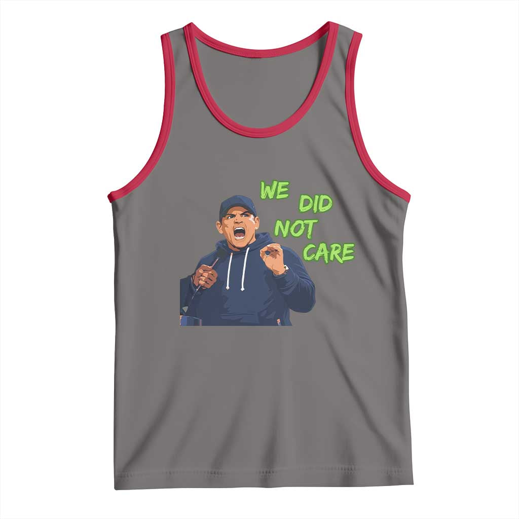 We Did Not Care Funny Hype Coach Tank Top Blunt Post-Game Comment TS02 Deep Heather Red Print Your Wear