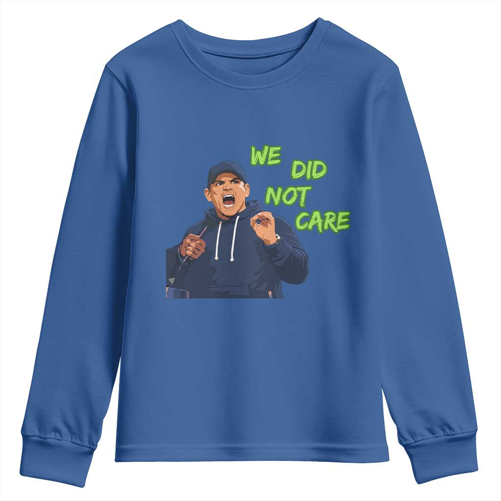 We Did Not Care Funny Hype Coach Youth Sweatshirt Blunt Post-Game Comment TS02 Royal Blue Print Your Wear