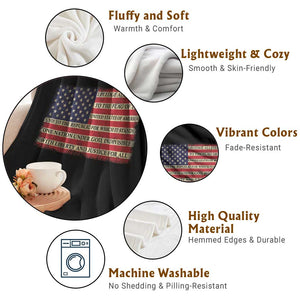 Pledge of Allegiance USA Flag Vintage Patriotic Graphic Throw Blanket One Nation Under God Liberty and Justice for All TS02 Print Your Wear
