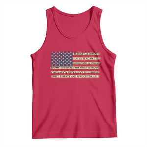 Pledge of Allegiance USA Flag Vintage Patriotic Graphic Tank Top One Nation Under God Liberty and Justice for All TS02 Red Print Your Wear