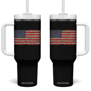 Pledge of Allegiance USA Flag Vintage Patriotic Graphic Tumbler With Handle One Nation Under God Liberty and Justice for All TS02 One Size: 40 oz Black Print Your Wear