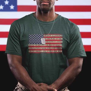 American Patriotic T Shirt - I Pledge Allegiance To The Flag USA One Nation Under God Tee TS02 Dark Forest Green Printyourwear