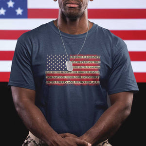 American Patriotic T Shirt - I Pledge Allegiance To The Flag USA One Nation Under God Tee TS02 Navy Printyourwear