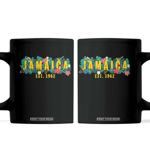 Jamaica Est 1962 Tropical Independence Coffee Mug Doctor Bird and Hibiscus Botanical Travel Souvenir TS02 Black Print Your Wear