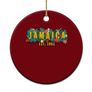 Jamaica Est 1962 Tropical Independence Ceramic Ornament Doctor Bird and Hibiscus Botanical Travel Souvenir TS02 1pc Red Print Your Wear