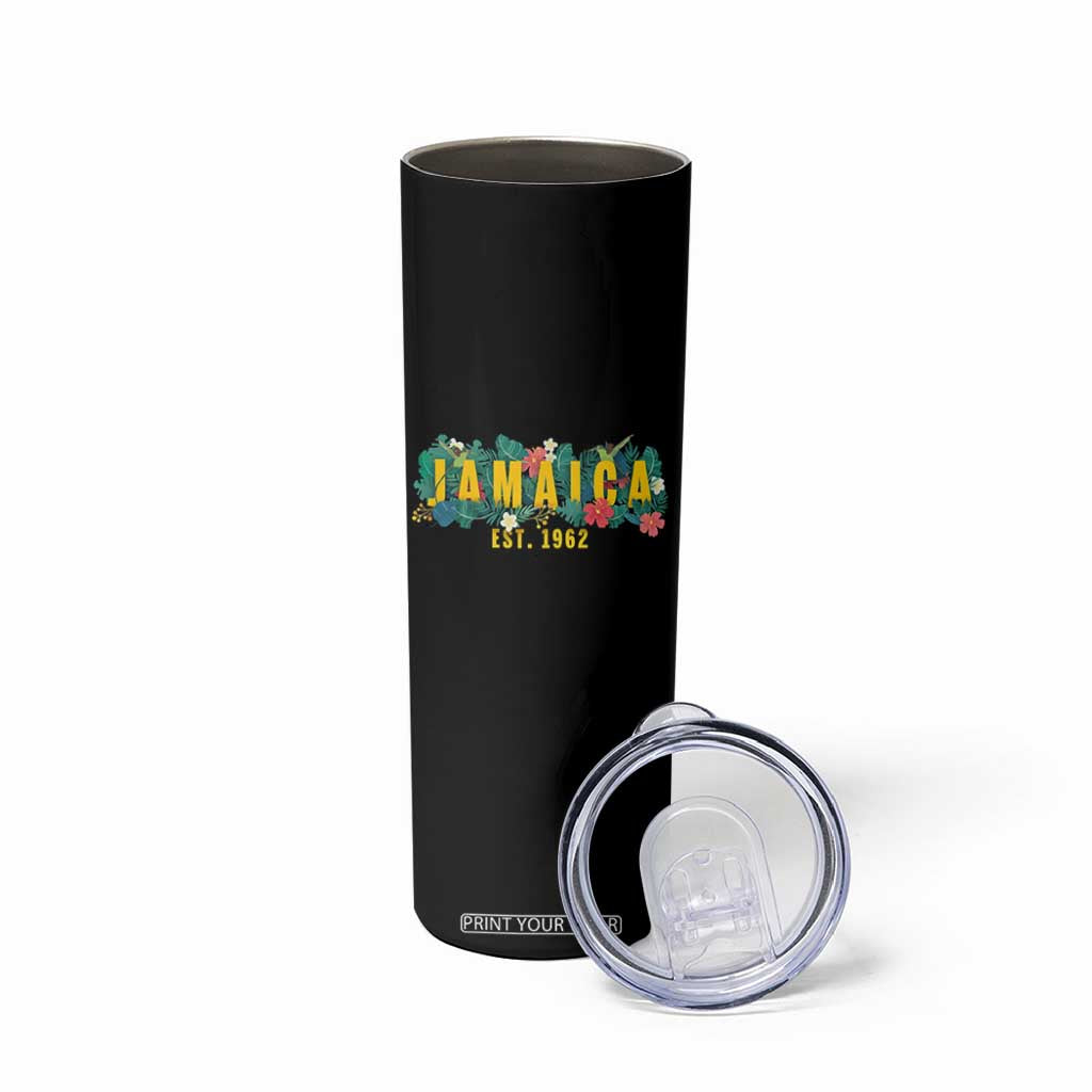 Jamaica Est 1962 Tropical Independence Skinny Tumbler Doctor Bird and Hibiscus Botanical Travel Souvenir TS02 Print Your Wear