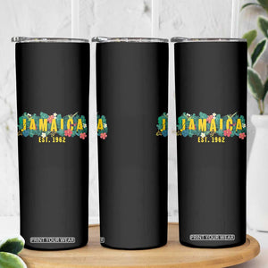 Jamaica Est 1962 Tropical Independence Skinny Tumbler Doctor Bird and Hibiscus Botanical Travel Souvenir TS02 Print Your Wear