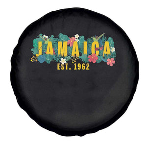 Jamaica Est 1962 Tropical Independence Spare Tire Cover Doctor Bird and Hibiscus Botanical Travel Souvenir TS02 Print Your Wear