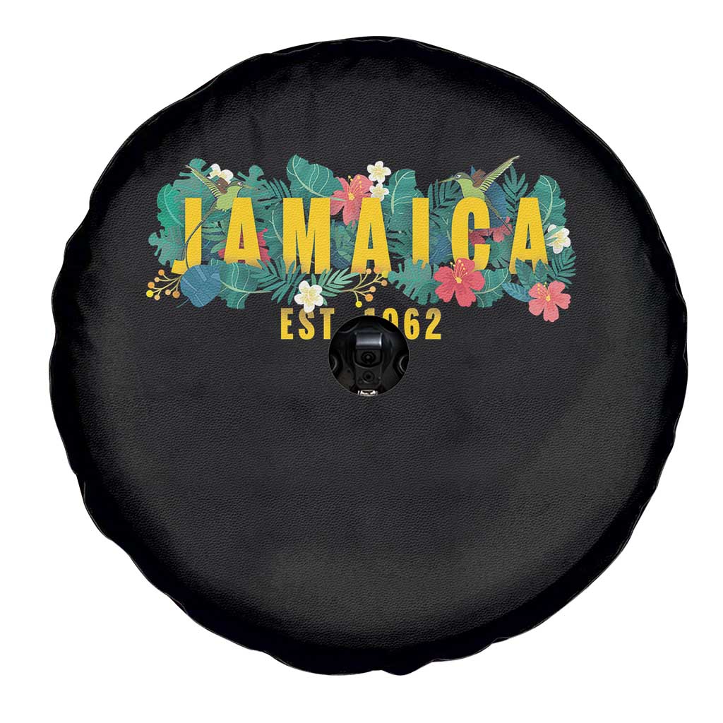 Jamaica Est 1962 Tropical Independence Spare Tire Cover Doctor Bird and Hibiscus Botanical Travel Souvenir TS02 Print Your Wear