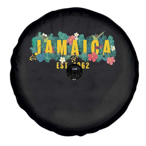 Jamaica Est 1962 Tropical Independence Spare Tire Cover Doctor Bird and Hibiscus Botanical Travel Souvenir TS02 Print Your Wear