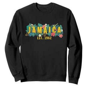 Jamaica Est 1962 Tropical Independence Sweatshirt Doctor Bird and Hibiscus Botanical Travel Souvenir TS02 Black Print Your Wear