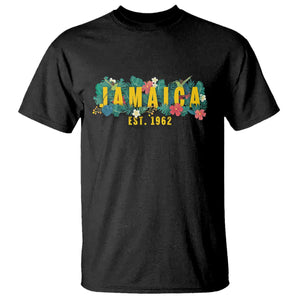 Jamaica Est 1962 Tropical Independence T Shirt Doctor Bird and Hibiscus Botanical Travel Souvenir TS02 Black Printyourwear