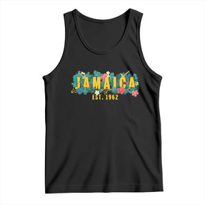 Jamaica Est 1962 Tropical Independence Tank Top Doctor Bird and Hibiscus Botanical Travel Souvenir TS02 Black Print Your Wear