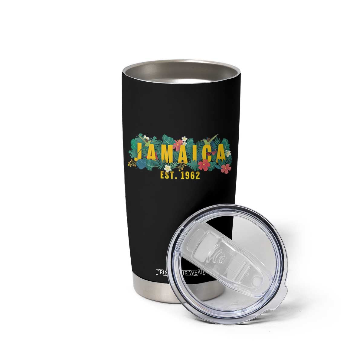 Jamaica Est 1962 Tropical Independence Tumbler Cup Doctor Bird and Hibiscus Botanical Travel Souvenir TS02 Print Your Wear