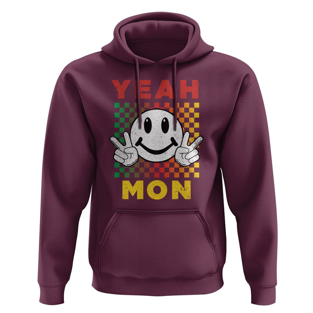Yeah Mon Funny Caribbean Jamaican No Problem Jamaica Reggae Hoodie TS02 Maroon Print Your Wear