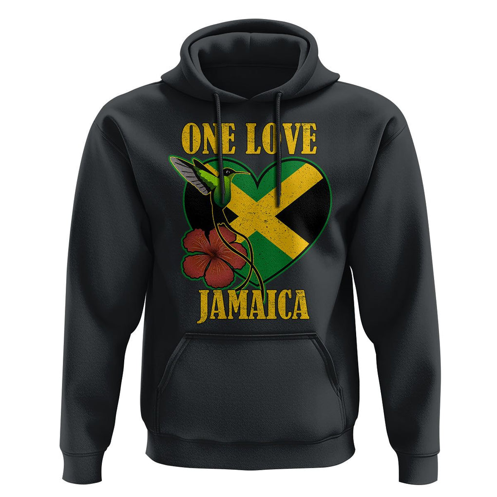 One Love Jamaica Flag Jamaican Caribbean Love Jamaica Reggae Hoodie TS02 Black Print Your Wear