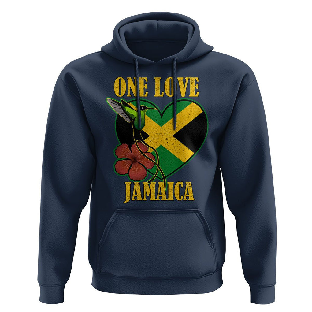 One Love Jamaica Flag Jamaican Caribbean Love Jamaica Reggae Hoodie TS02 Navy Print Your Wear