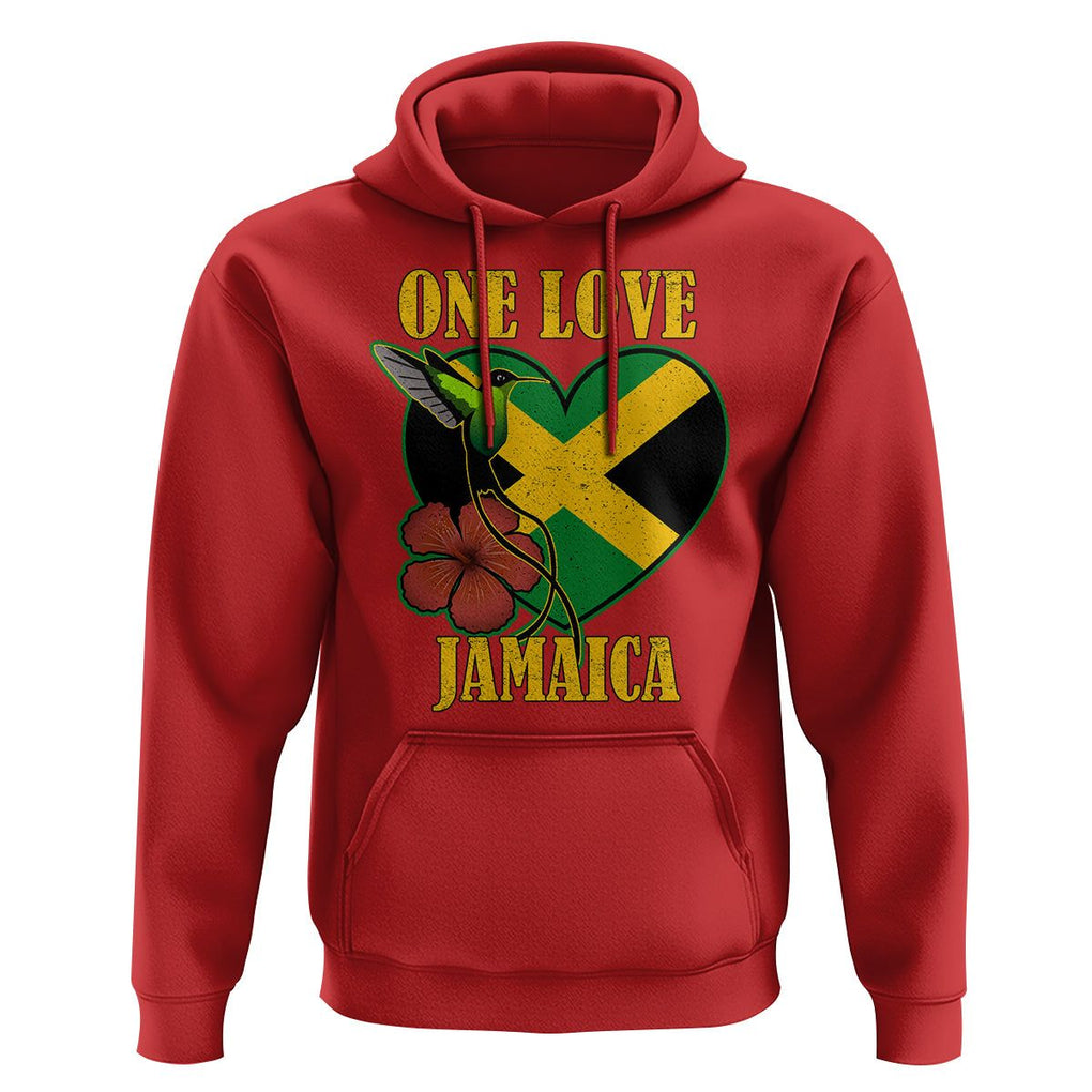 One Love Jamaica Flag Jamaican Caribbean Love Jamaica Reggae Hoodie TS02 Red Print Your Wear