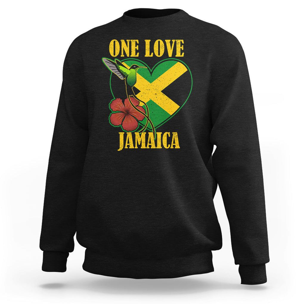 One Love Jamaica Flag Jamaican Caribbean Love Jamaica Reggae Sweatshirt TS02 Black Print Your Wear